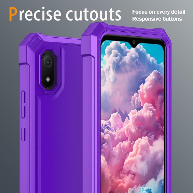 Mocotto for Cloud Mobile Stratus C8 Phone Case with Tempered Glass Screen Protector,Slim Soft Silicone Full-Body Protective Cover (Cloud Mobile Stratus C8,Purple) - Image 5